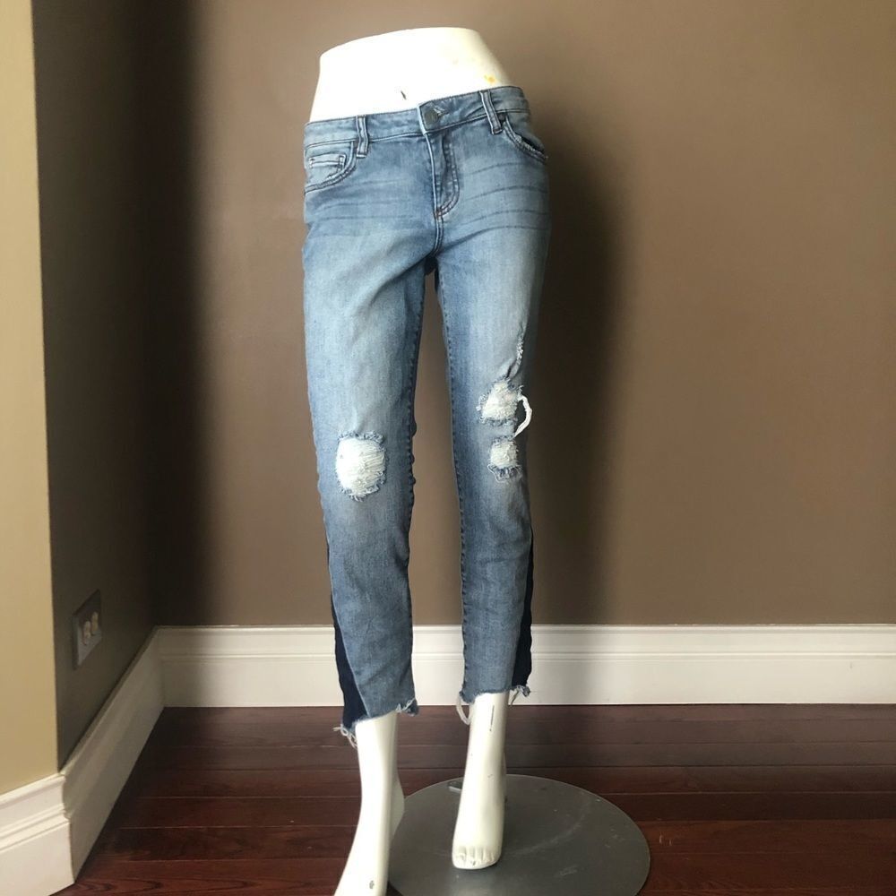 KUT from the Kloth Distressed Crop Jeans